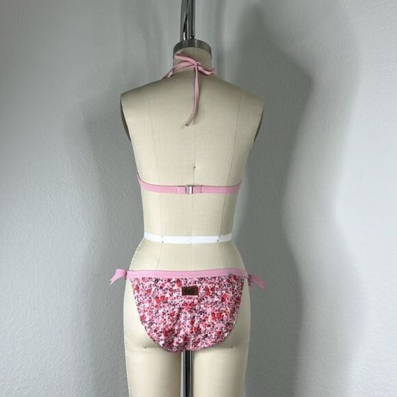 Dolce & Gabbana Beachwear Pink Floral Triangle Bow Bikini - Picture 5 of 12